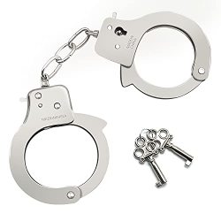 Auyyosk Toy Metal Handcuffs With Key Safety Party Supplies Accessory Pretend Play Hand Cuffs For Kids Children