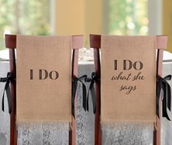 I Do - Burlap Chair Covers