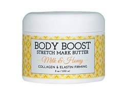 Body Boost Milk & Honey Stretch Mark Butter 8 Oz.- Safe For Pregnancy And Nursing- Repair Stretch Marks And Scars- Paraben Phenoxyethanol Free