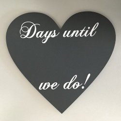 Wedding Countdown Chalkboard Heart Magnet