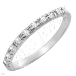 1.00ctw 925 Sterling Silver Eternity Ring- Size 8 10.5