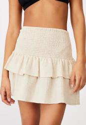 Cotton On Shirred Beach Skirt - Natural