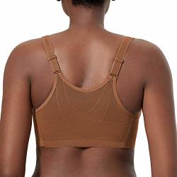 Women's Wireless Posture Bra Back Support Front Closure Full Coverage  Brassiere