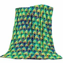 T&h Xhome Nursery Bed Blankets Flannel Fleece Throw Blanket Thick Peacock Feather Warm Fleece Blankets Baby Toddler Pet Blanket For Crib Stroller Travel Couch
