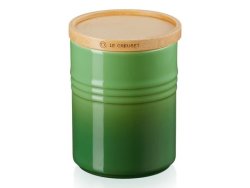 Le Creuset Medium Stoneware Storage Jar With Wooden Lid Bamboo