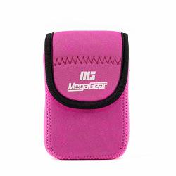 Megagear Nikon Coolpix W300 AW130 Ricoh WG-30W WG-50 Ultra Light Neoprene Camera Case With Carabiner - Hot Pink - MG1279