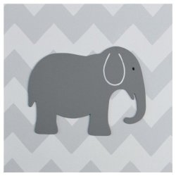 Chevron Elephant Canvas Painting Curved Trunk