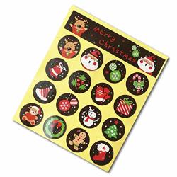 Wei&kynm 160 Pcs 10 Sheets Christmas Badge Sticker Diy Gift Scrap Booking Craft Sticker Tree Envelope Cookie cake Labels Stickers Party Seal None Colour