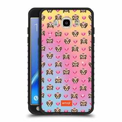Official Emoji Monkey Patterns Black Armour Lite Case Compatible For Samsung Galaxy J7 2016