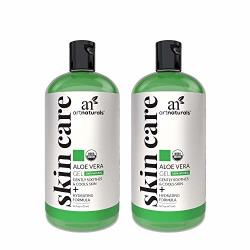 Artnaturals Aloe Vera Gel Organic Juice 2 Pack X 12OZ 355ML 100% Percent Pure Cold Pressed Aloe Plant - Natural Raw Moisturizer Skin Care For