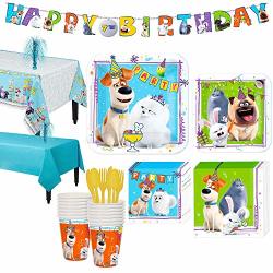 Party City Secret Life Of Pets 2 Tableware Party Supplies For 16 Guests 133 Pieces Includes Tableware And Decorations