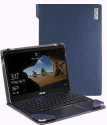 Broonel - Profile Series - Blue Leather Luxury Laptop Case Compatible With The Hp Pavilion 14