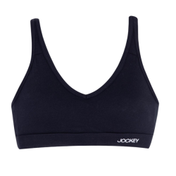 Jockey Pure And Simple Bra Crop Top Cotton Stretch Adjustable Straps