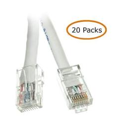24 AWG 1 Pack Gray CMP ACL 100 Feet Cat5e Plenum RJ45 Bootless Ethernet Lan Cable