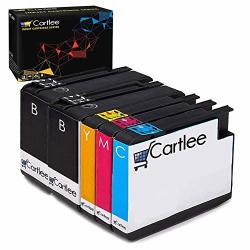 Cartlee Set Of 5 Remanufactured 932XL 933XL High Yield Ink Cartridges For Hp Officejet 6100 Officejet 6600 Officejet 6700 Officejet 7110 Officejet 7510 Officejet 7512 Officejet 7610 Officejet 7612.