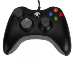 Ostent Wired Controller Gamepad Compatible For Microsoft Xbox 360 Console PC Computer Video Game Color Black