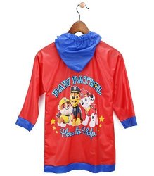 Nickelodeon Boys Paw Patrol Red And Blue Rain Slicker - Toddler 4-5 Medium
