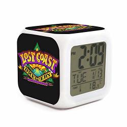 Qwqd Lost Coast Brewery Alarm Clocks For Bedrooms - 7 LED Color Change Alarm Clockcool Lcd Display Cube Night Light