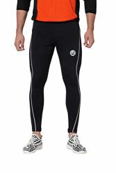 Men's Elite Design Winter Thermal Running Tights Long Pants With Ankle Zipper And Reflective Elements Black XL