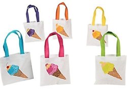 FX Ice Cream Tote Bags Party Favor Bags Assorted Designs 12