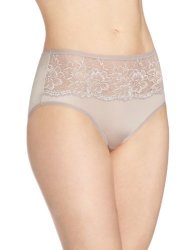Bali Womens One Smooth U Comfort Indulgence Satin With Lace Hipster Panty Warm Steel LARGE 7
