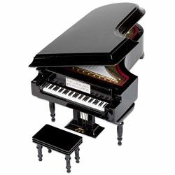 Xigeapg Black Baby Grand Piano Music Box With Bench And Black Case Music Of The Night