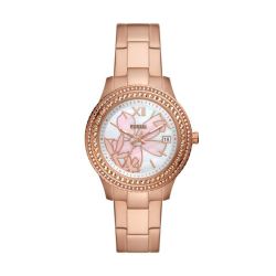 Fossil Stella Womens Rose Gold Stainless Steel Watch - ES5192