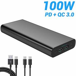 Portable Laptop Charger 26800MAH 100W Pd Power Bank External Battery Pack  With Dual Quick Charge 3.0 Ports Fast Charge For Usb-c Laptops Macbook Pro  Prices, Shop Deals Online
