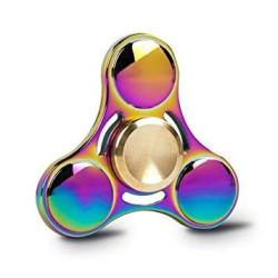 Upgraded High Speed Fidget 3 Way Metal Aluminum Alloy Spinner Toy In Premium Metal Gift Box Stress Reducer Relieves Adhd Edc Focus Toy Golden