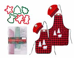 Sister Novelties Adult And Child Chef Set Bundle With Christmas Spatula And Piping Bag Pack 3 To 7 Items In Bundles Adult-child Apron & Piping Bag Set