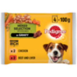 Chicken Beef & Vegetable Dog Food Pouches 4 X 100G