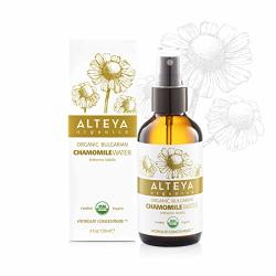 Alteya Organic Chamomile Water Spray 120 Ml Glass Bottle - Usda Certified Organic Floral Water Steam-distilled From Fresh Anthemis Nobilis Flowers -hydrating Soothing And Calming