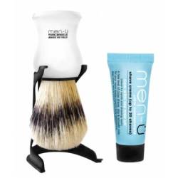 Men-u Barbiere Shaving Brush Kit White With Free Stand & 15ml Shave Creme