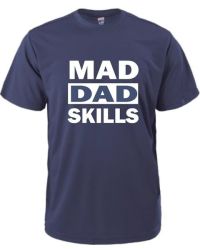 Mad Dad Skills Navy Mens T-Shirt Size 2XL