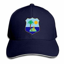 Jimhappy West Indies Cricket Board Flag Durable Baseball Cap Hats Adjustable Peaked Sandwich Cap Navy