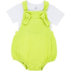 Made 4 Baby Boys 2 Piece Dungaree Romper 3-6M
