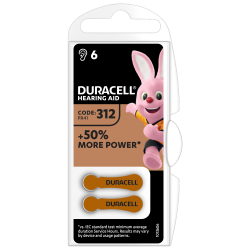 Duracell DA312 6 Pack Hearing Aid Battery