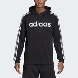 Adidas Essentials Men's 3-STRIPES Pullover Hoodie Black white Large