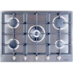 70CM Gas Hob With 5 Gas Burners Incl. Triple Flame Stainless Steel