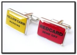 Red Card Yellow Card Cufflinks Cuff Links