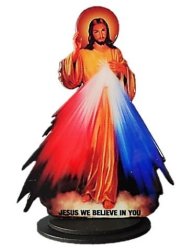 18CM Divine Mercy Domed Image Stand Statue