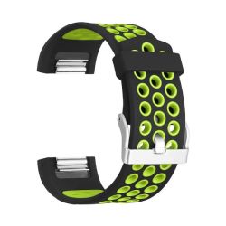 Black And Green Small Silicone Sports Band For Fitbit Charge 2