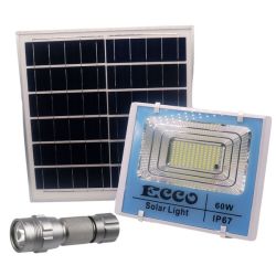 Ecco 60W Solar Flood Light With Remote And Stier Waterproof Torch