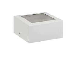 White Cake Or Takeaway Box With Window - 50 Units - 9 X 9 X 2
