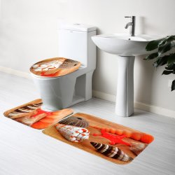 3pcs Shell Bath Rugs Set Velvet Fabric Pedestal Mat Toilet Set Cover Carpet Prices Shop Deals Online Pricecheck