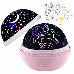 Unicorn Gifts For Girls Unicorn Light Projector Stars Moon Projector Lamp Constellation Night Light Gift For 1-10 Years Old Kids Toys Pink