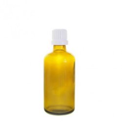 15ML Amber Glass Bottle With Fast Flow Dropper Cap - White
