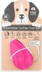 Dog's Life Natural Rubber Stuffable Dog Toy - Hot Pink Small