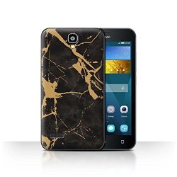 STUFF4 Phone Case Cover For Huawei Y5 Y560 Gold Cracked Marble Design Geometric Marble Pattern Collection