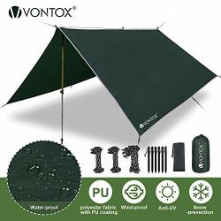 V Vontox Tent Tarp Waterproof - 10 X 10 Ft Camping Tarp ...